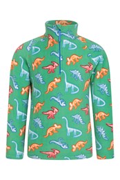 Pursuit forro polar infantil estampado con media cremallera Verde