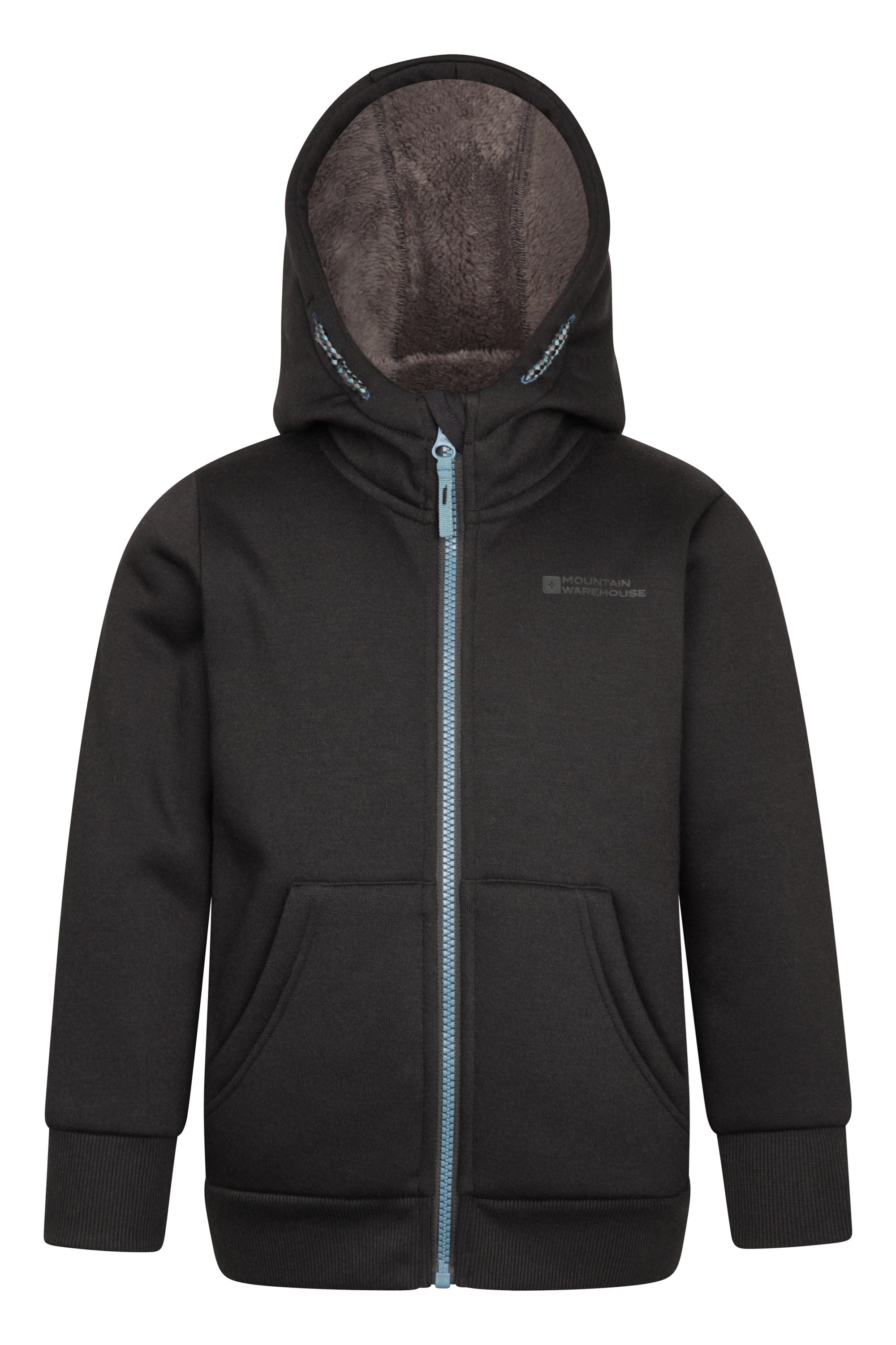 Fur lined zip hoodie top