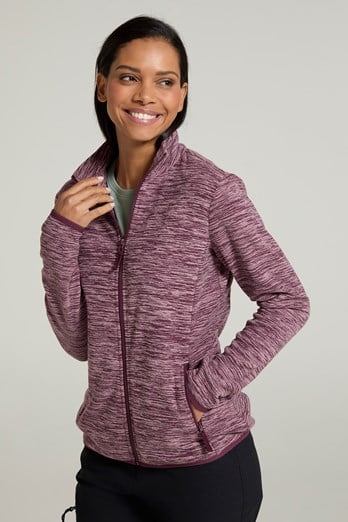 Snowdon Melange II Womens Full-Zip Fleece Burgundy