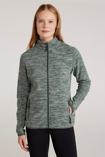 Snowdon Melange II Womens Full-Zip Fleece Khaki