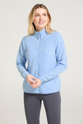 Snowdon Melange II Womens Full-Zip Fleece Pale Blue