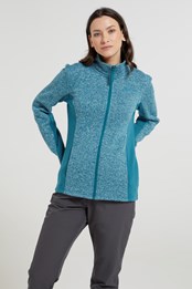 Idris Womens Panelled Fleece Jacket Dark Teal