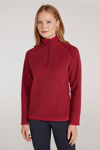 Montana Womens Half-Zip Fleece Dark Red