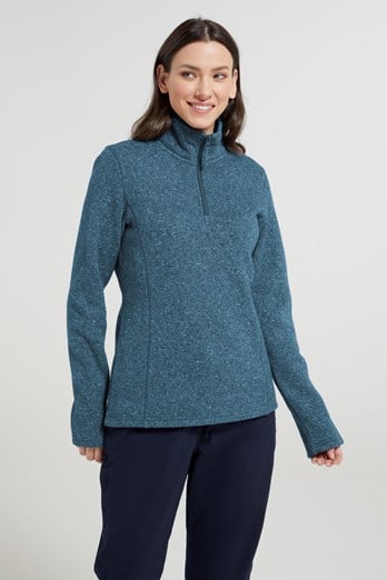Idris Womens Half-Zip Fleece Teal