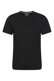 T-shirt Eden II à col en V en coton biologique pour homme Noir