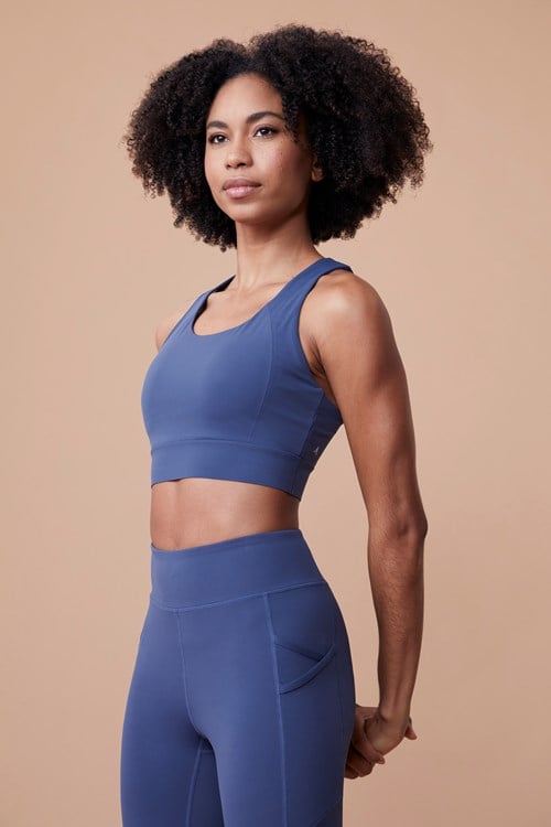 Mountain Warehouse June Womens Mid-Support Sports-Bra Blue 2