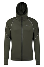 Control II Mens Running Hoodie Khaki