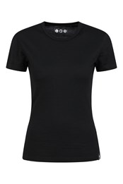 Merino damska koszulka termoaktywna z krótkim rękawem Czarny