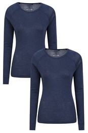 Merino damska koszulka termoaktywna- opakowanie zbiorcze Granatowy