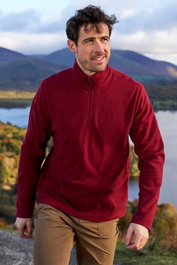 Camber II Mens Half-Zip Fleece Dark Red