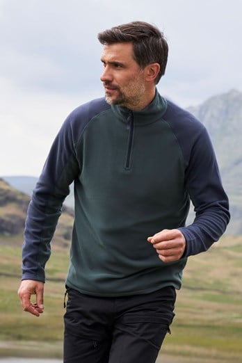 Ashbourne II Mens Half-Zip Fleece Dark Khaki