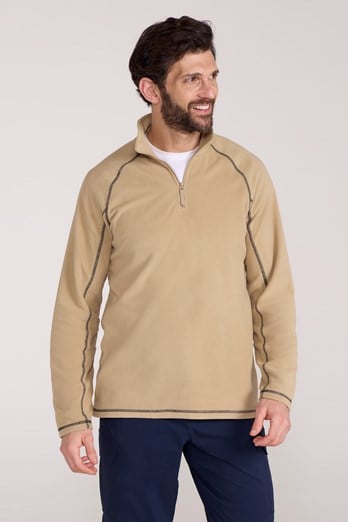 Ashbourne II Mens Half-Zip Fleece Light Beige