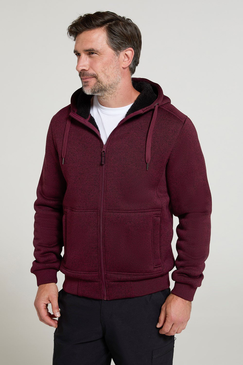 Mountain Warehouse Nevis Men's Fur Lined Hoodie Soft Fleece Warm Sweatshirt