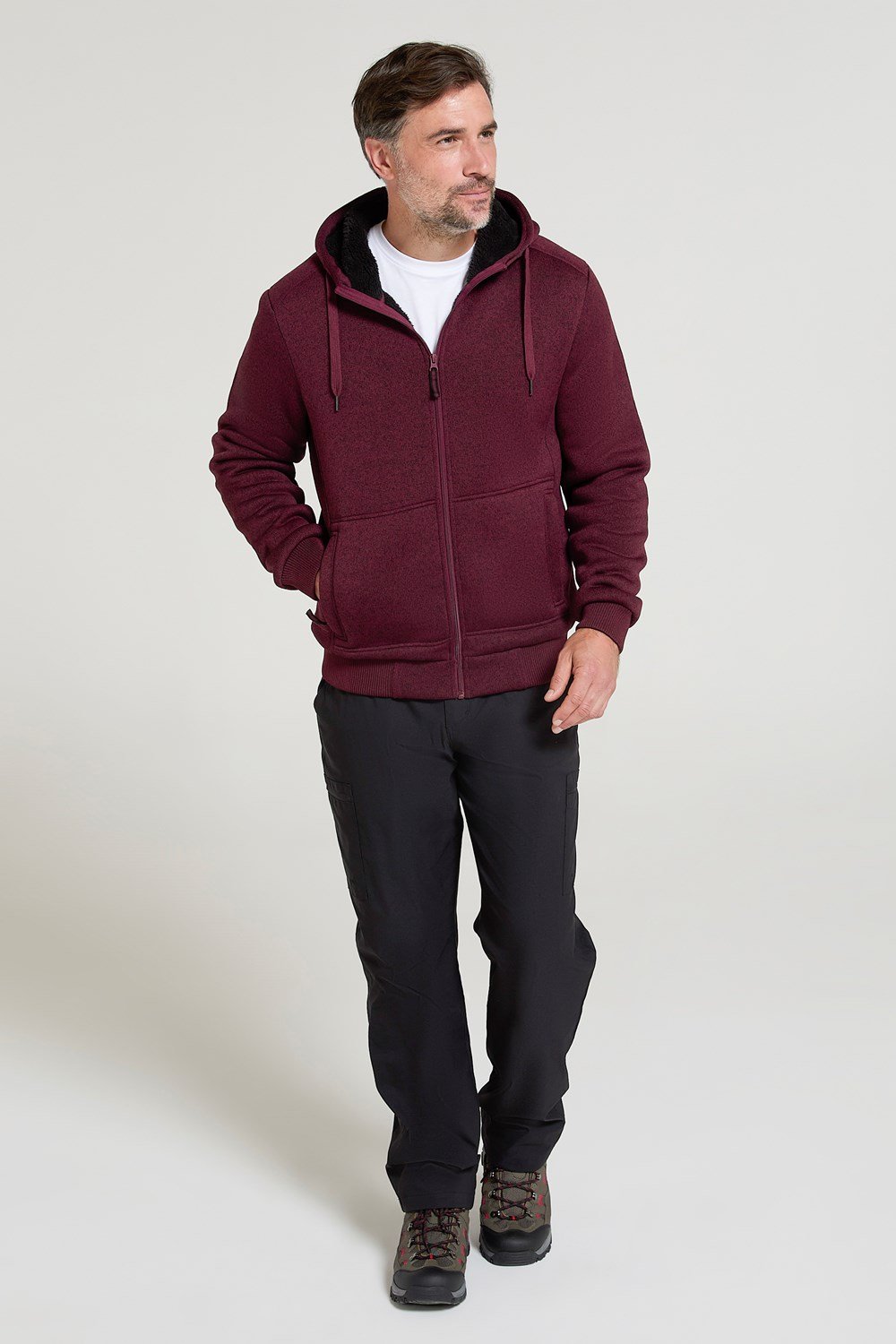 Mountain Warehouse Nevis Herren Hoodie mit Fellfutter weiches Fleece warm Sweatshirt - Bild 48 von 79
