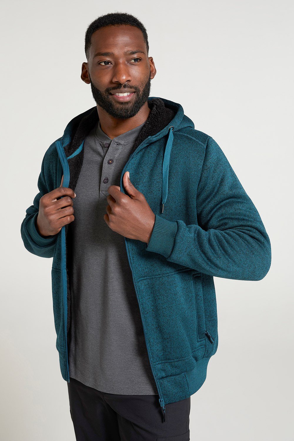 Mountain Warehouse Nevis Herren Hoodie mit Fellfutter weiches Fleece warm Sweatshirt - Bild 57 von 79