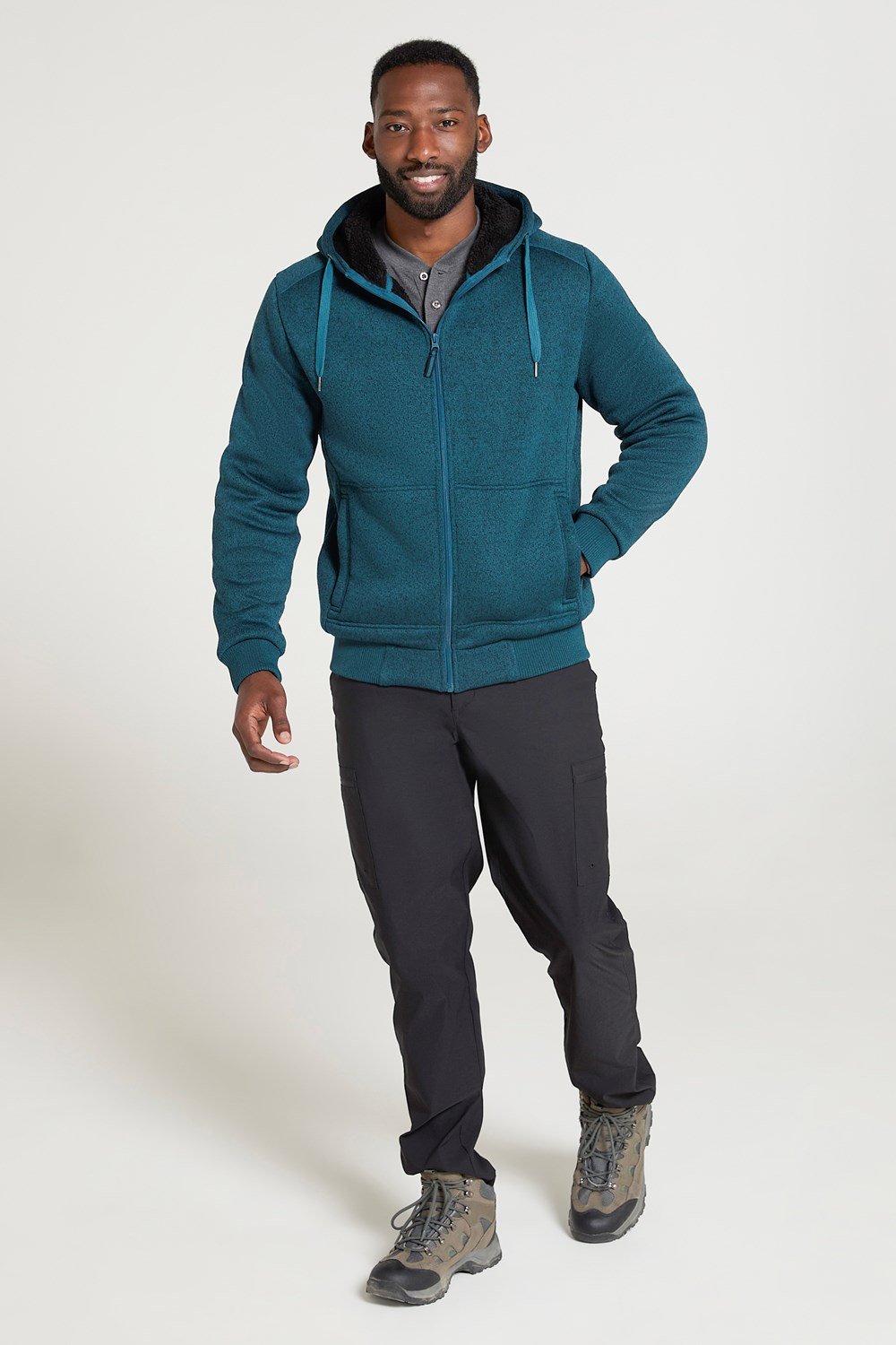 Mountain Warehouse Nevis Herren Hoodie mit Fellfutter weiches Fleece warm Sweatshirt - Bild 59 von 79