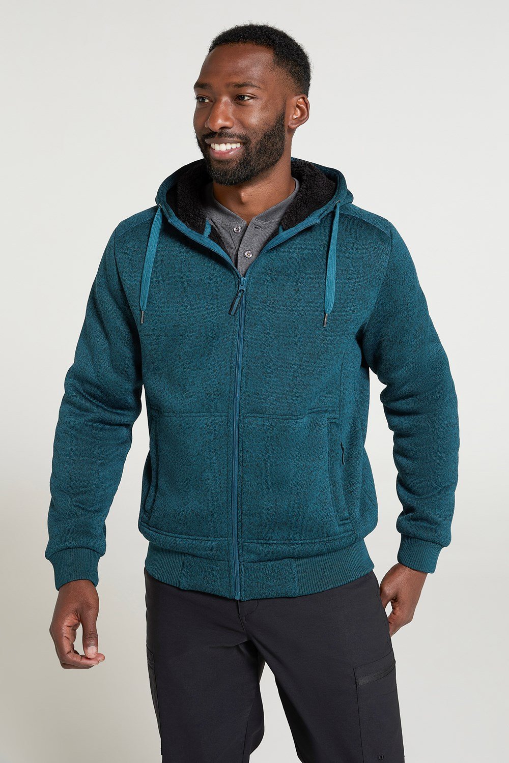 Mountain Warehouse Nevis Herren Hoodie mit Fellfutter weiches Fleece warm Sweatshirt - Bild 61 von 79