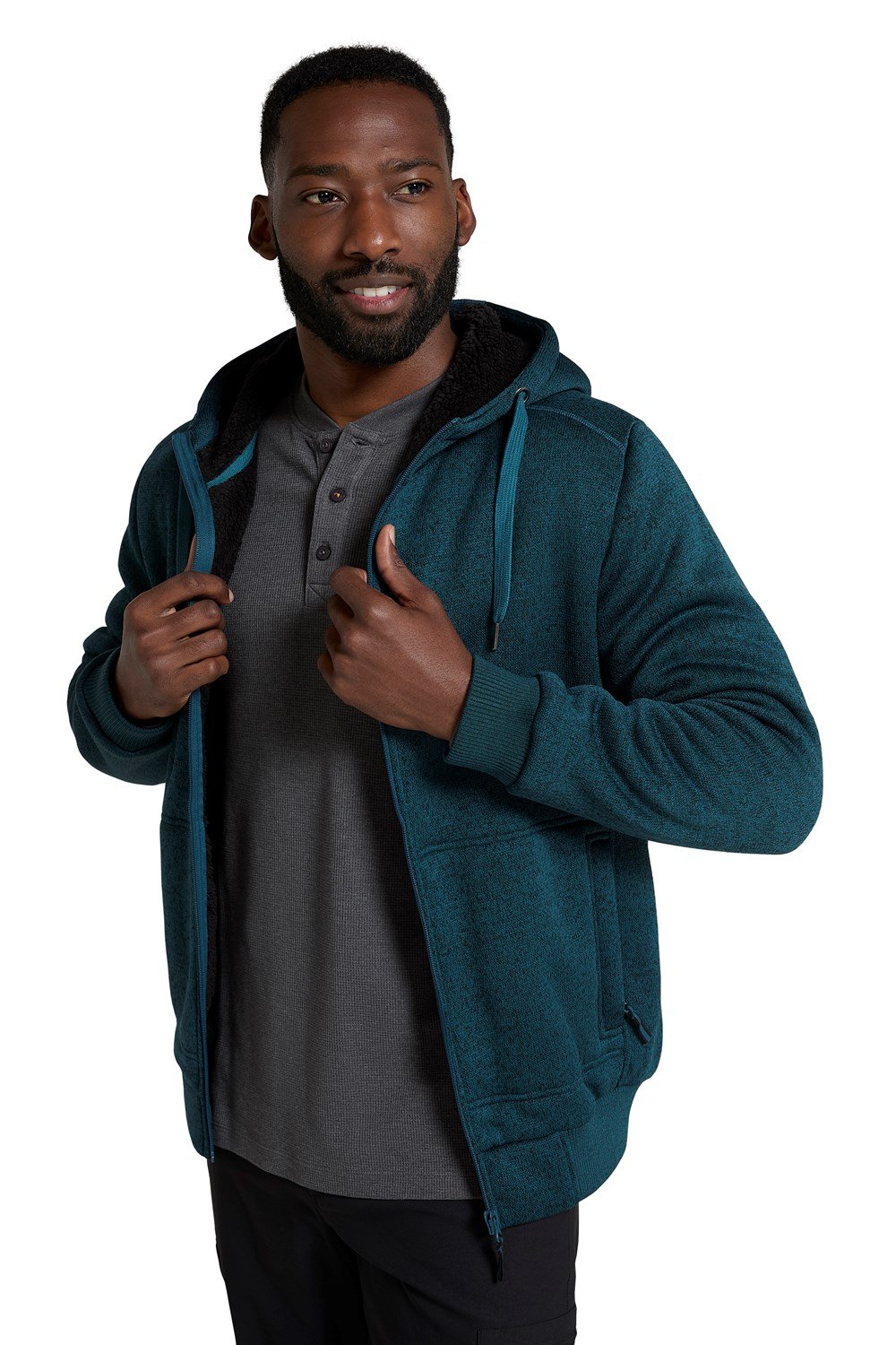 Mountain Warehouse Nevis Herren Hoodie mit Fellfutter weiches Fleece warm Sweatshirt - Bild 67 von 79