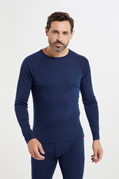 Top térmico de lana merino para hombre Azul Marino