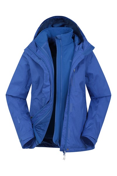 Whirlwind Womens 3 In 1 Waterproof Jacket - Blue