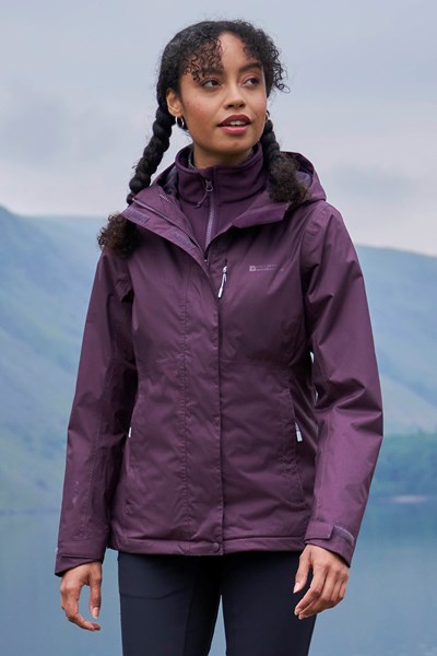 Whirlwind Womens 3 In 1 Waterproof Jacket - Purple
