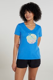 Beachy Keen Bedrucktes Damen T-Shirt Leuchtend Blau
