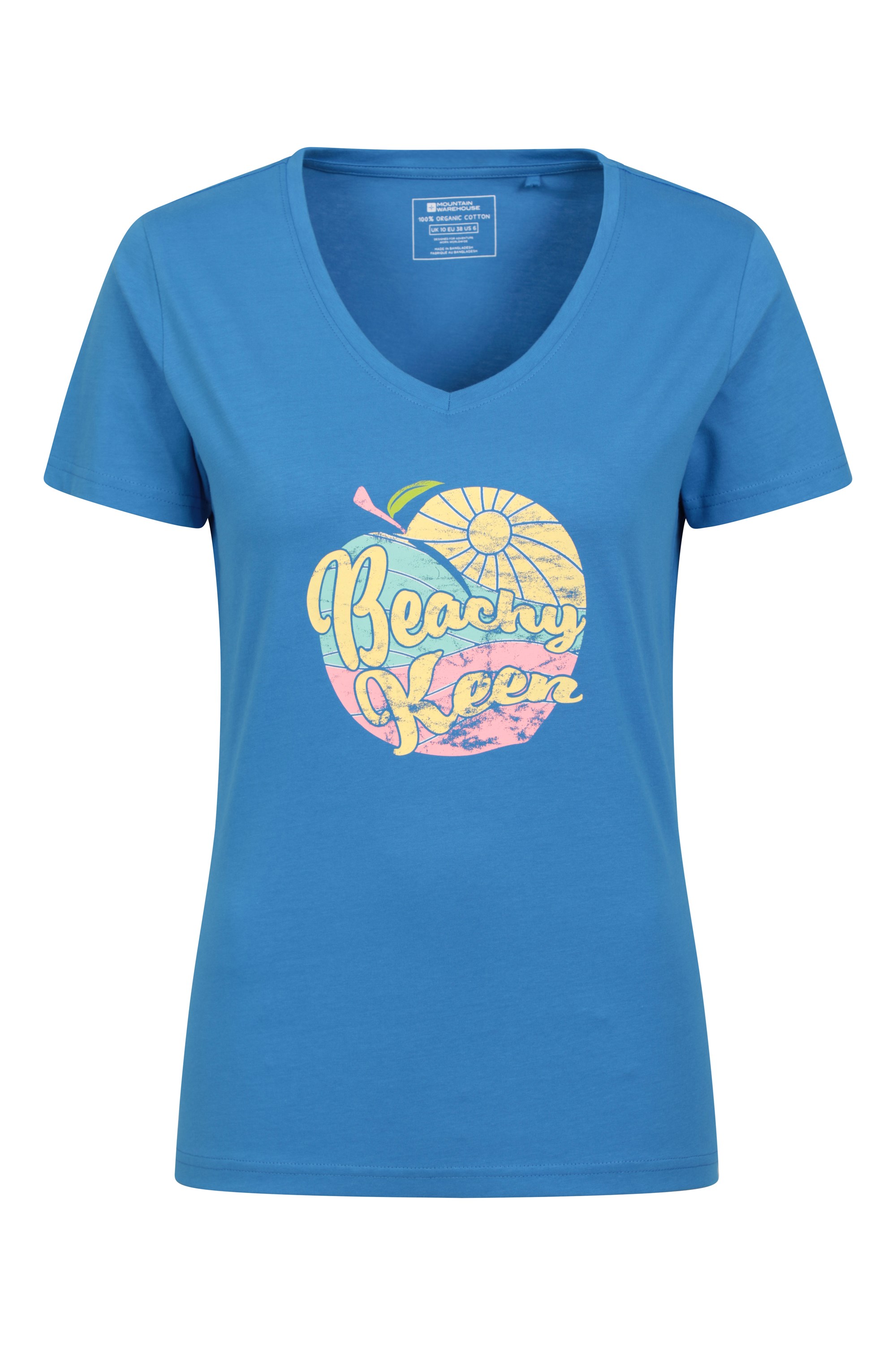 Beachy Keen Bedrucktes Damen T-Shirt – Blau