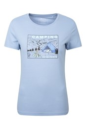 Camping Is In-Tents Womens Organic T-Shirt Light Blue