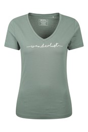 Wanderlust Womens Organic V-Neck T-Shirt Light Khaki