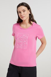 Valley koszulka damska o luźnym kroju z bawełny organicznej Różowy