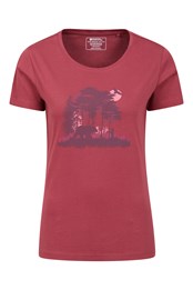Forest Animals Womens Organic T-Shirt Rust