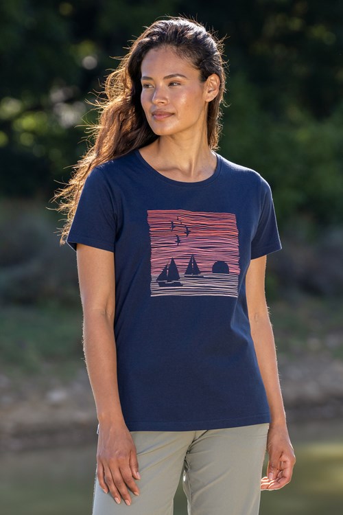 billede Mor Salg Sailing Scene Womens Printed T-Shirt | Mountain Warehouse US