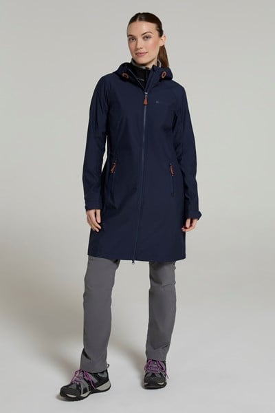 Ioana Womens Longline Softshell Jacket - Navy