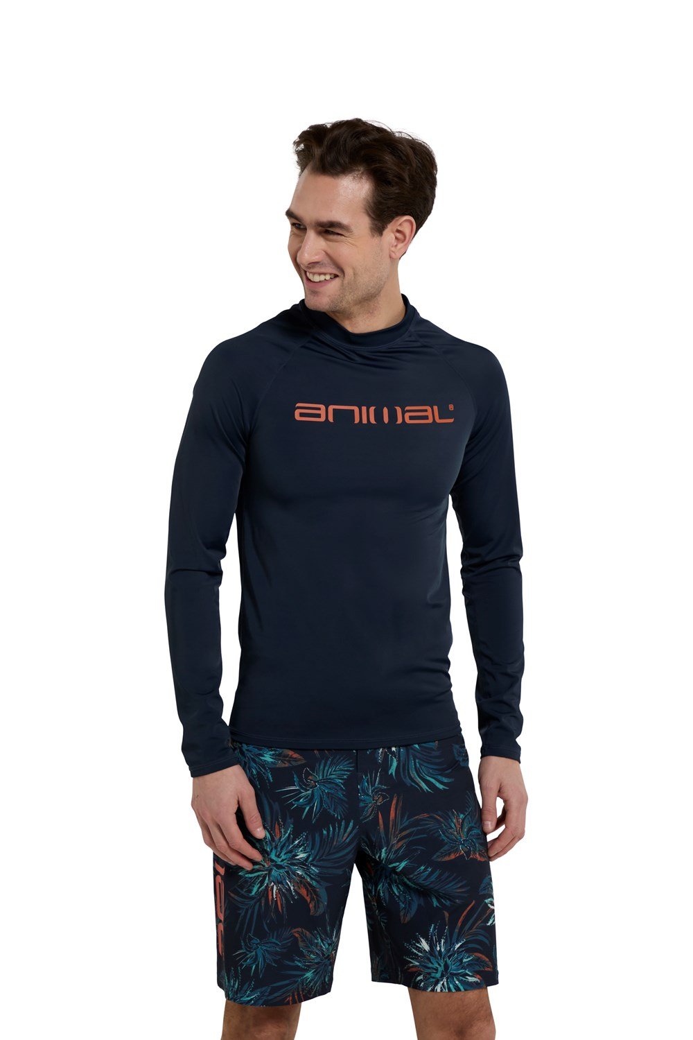 Animal Sonny Mens Long Sleeve Logo Rash Vest Raglan Sleeved Swim Wear UPF 50 - Picture 29 of 29