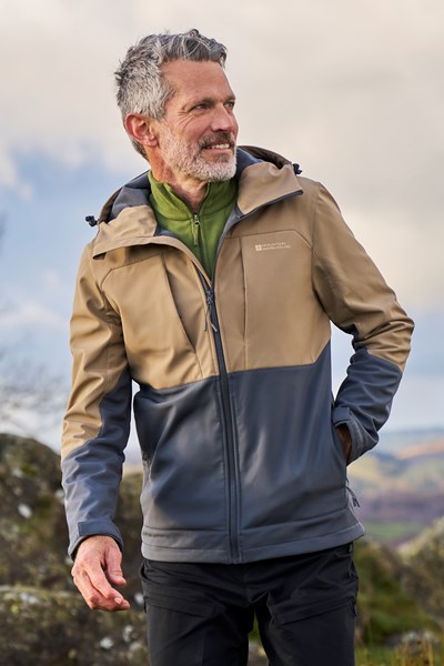 Elements Mens Windproof Softshell Jacket - Beige