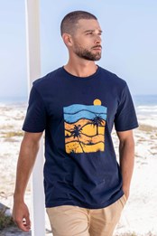 Palm Beach męska koszulka z bawełny organicznej Granatowy