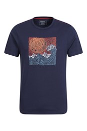 Tidal Wave Mens Organic T-Shirt Navy