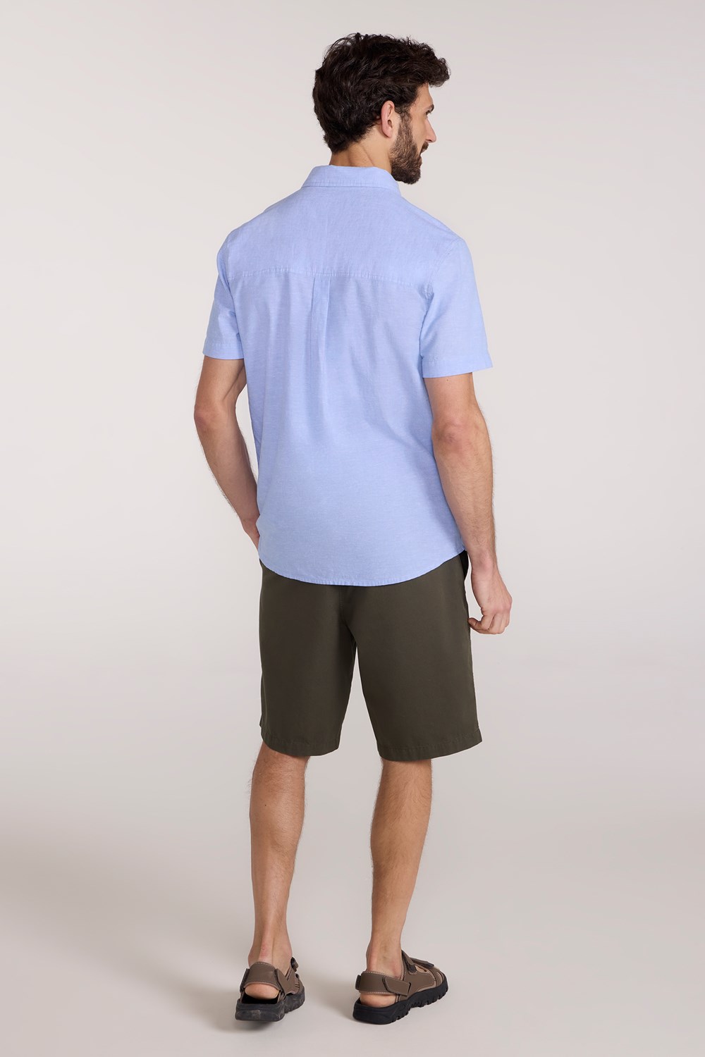 Mountain Warehouse Men's Lowe Shirt Short Sleeve Top Cotton Linen Formal Wear - Picture 16 of 52