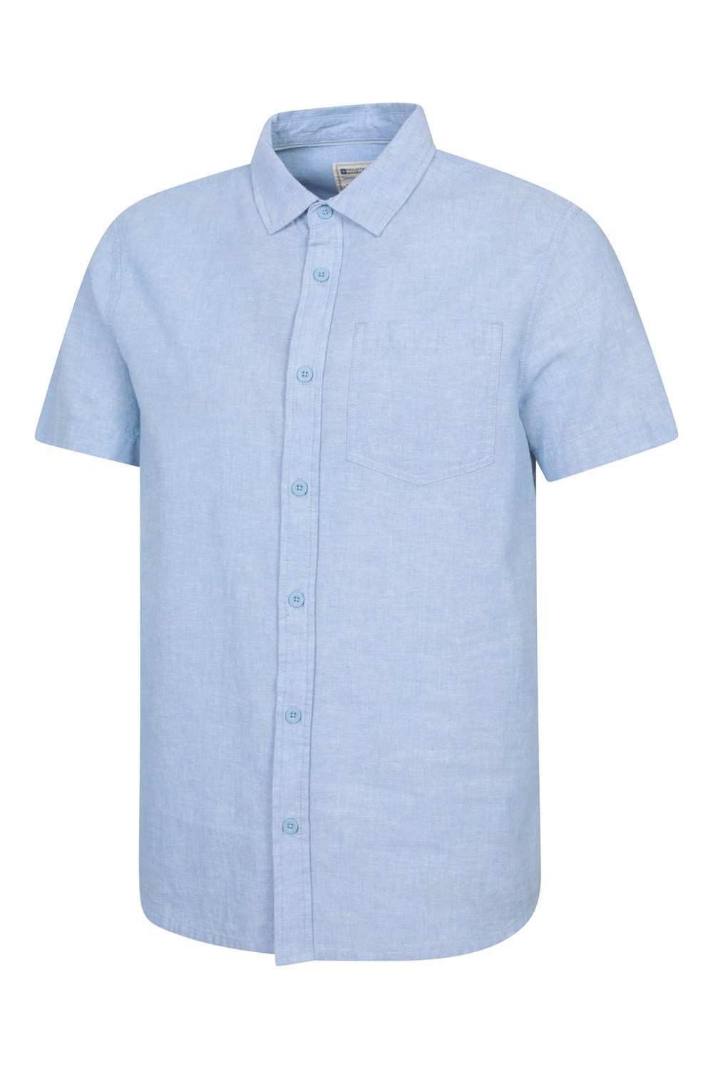 Mountain Warehouse Men's Lowe Shirt Short Sleeve Top Cotton Linen Formal Wear - Picture 20 of 52