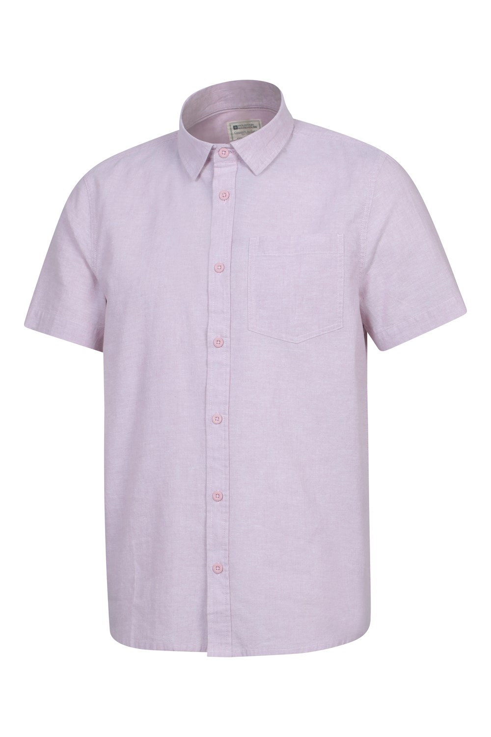 Mountain Warehouse Men's Lowe Shirt Short Sleeve Top Cotton Linen Formal Wear - Picture 28 of 52