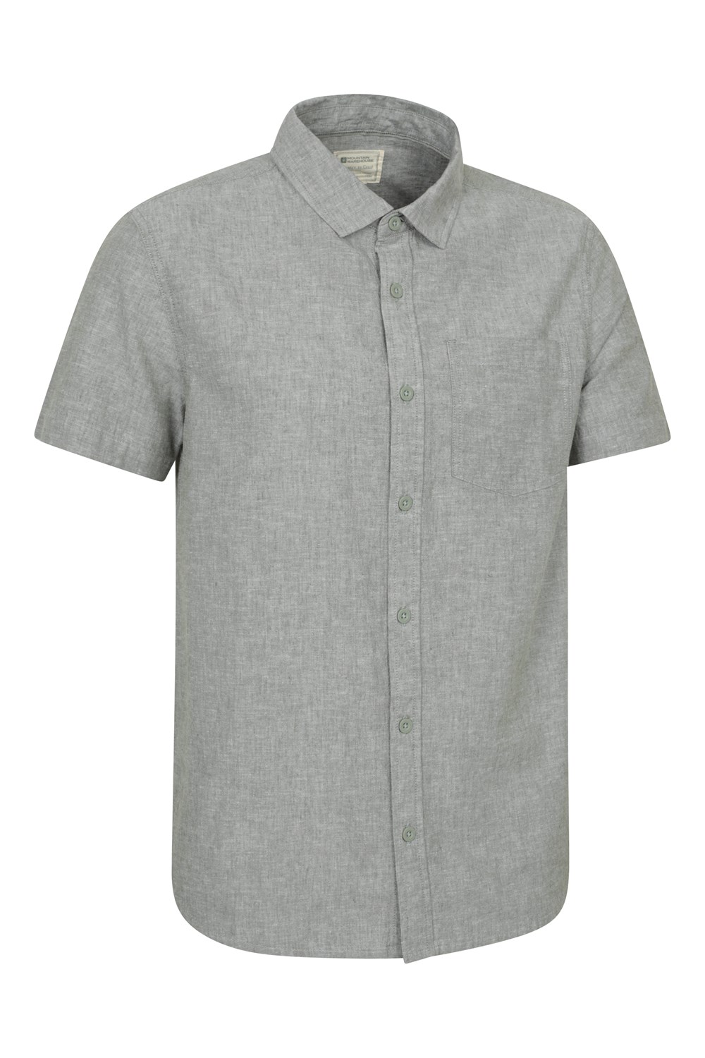 Mountain Warehouse Men's Lowe Shirt Short Sleeve Top Cotton Linen Formal Wear - Picture 36 of 52