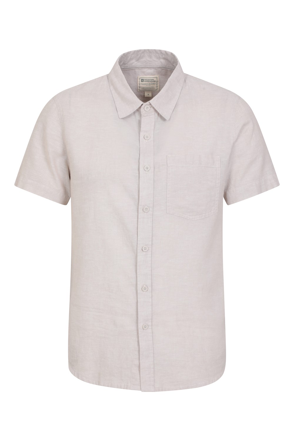 Mountain Warehouse Men's Lowe Shirt Short Sleeve Top Cotton Linen Formal Wear - Picture 47 of 52