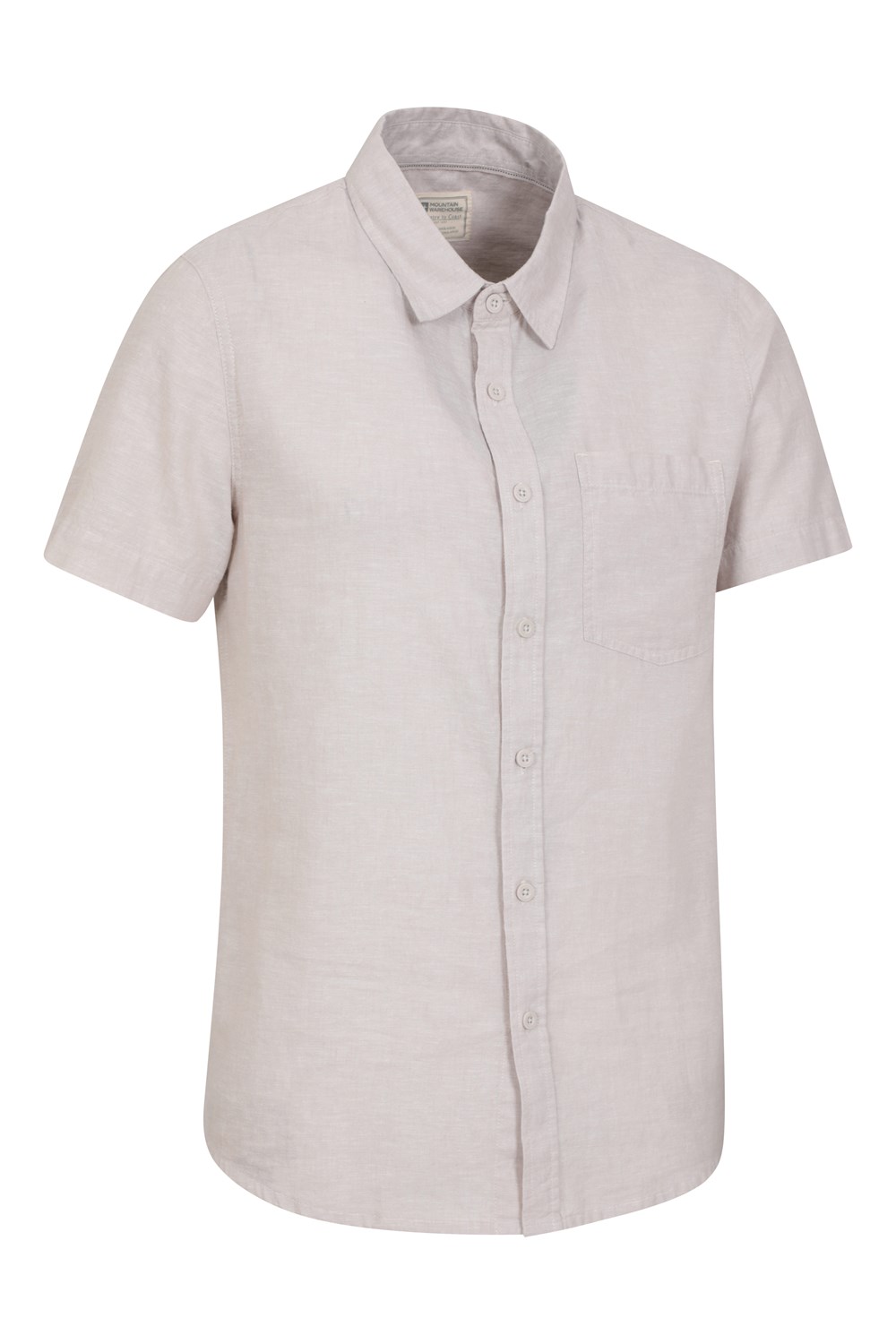 Mountain Warehouse Men's Lowe Shirt Short Sleeve Top Cotton Linen Formal Wear - Picture 48 of 52