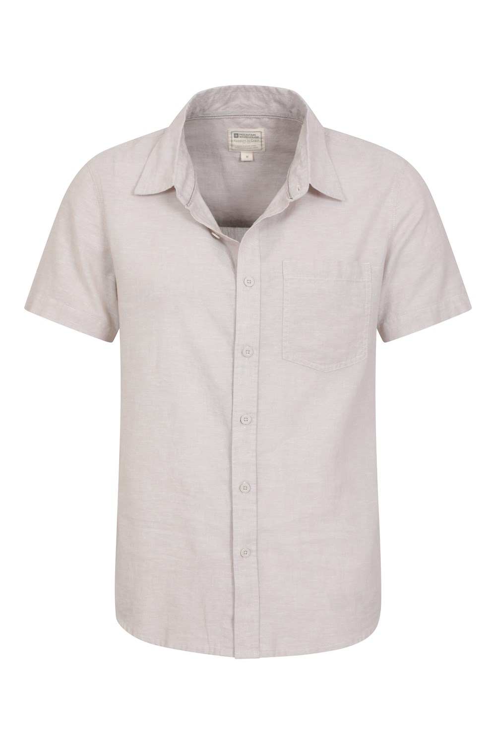 Mountain Warehouse Men's Lowe Shirt Short Sleeve Top Cotton Linen Formal Wear - Picture 49 of 52