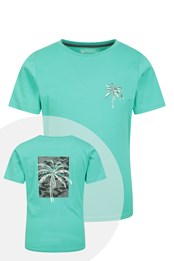 T-Shirt En Coton Biologique Enfant Palm Tree Vert Menthe