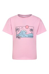 Wave Boxy Bio-BaumwollKinder T-Shirt Rosa