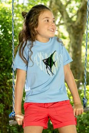 T-Shirt En Coton Biologique Enfant Angelica Sequin Bleu