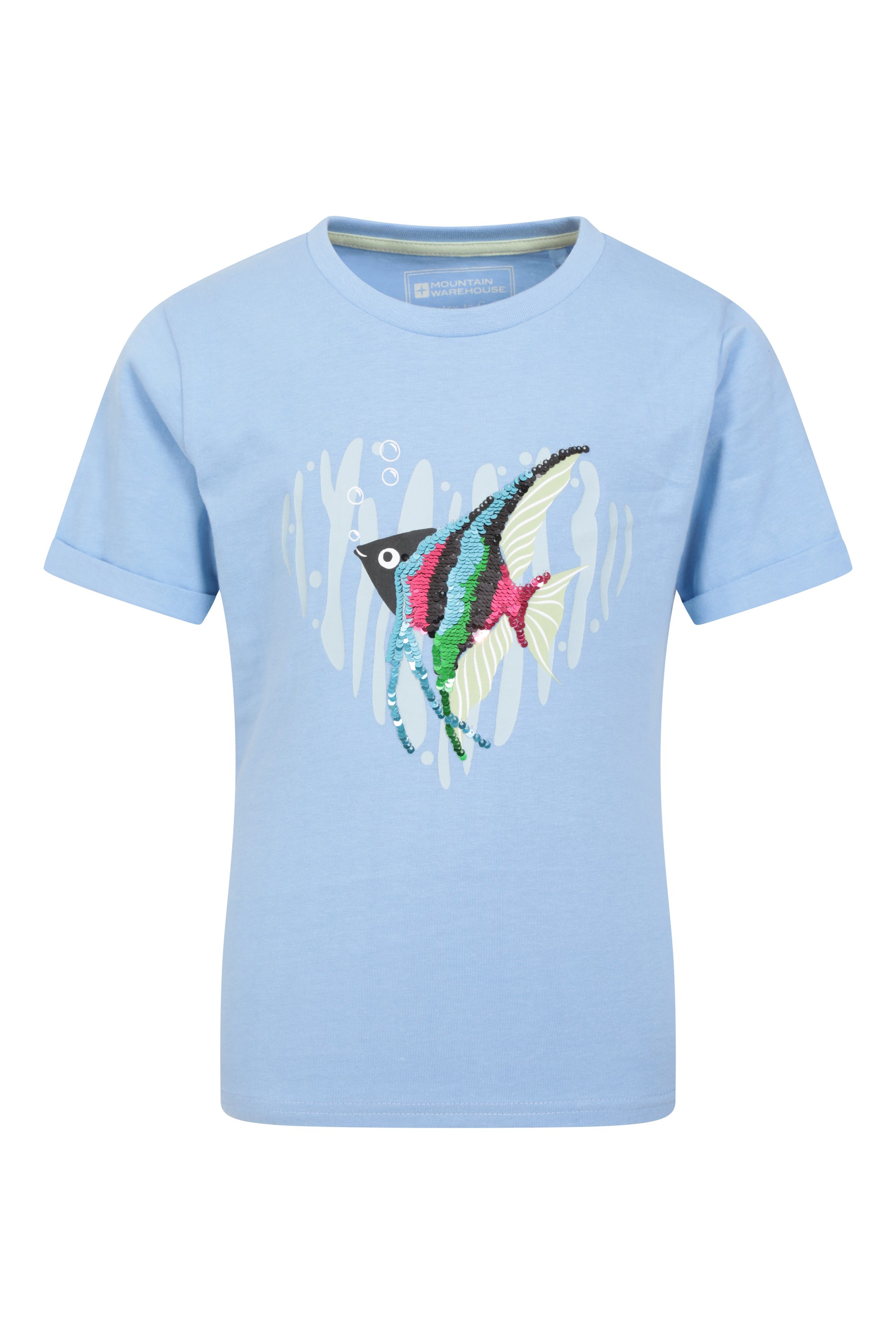 Angelica Bio-Baumwoll Kinder Pailetten T-Shirt – Blau