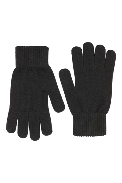 Mens Everyday Knitted Gloves - Black