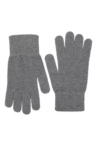 Mens Everyday Knitted Gloves - Grey